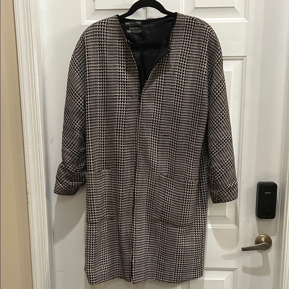 Mario Valentino Giorgio Armani 24 Collection Houndstooth Trench Coat
